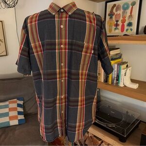 Obey Men's Multicolor Short Sleeve Plaid Shirt